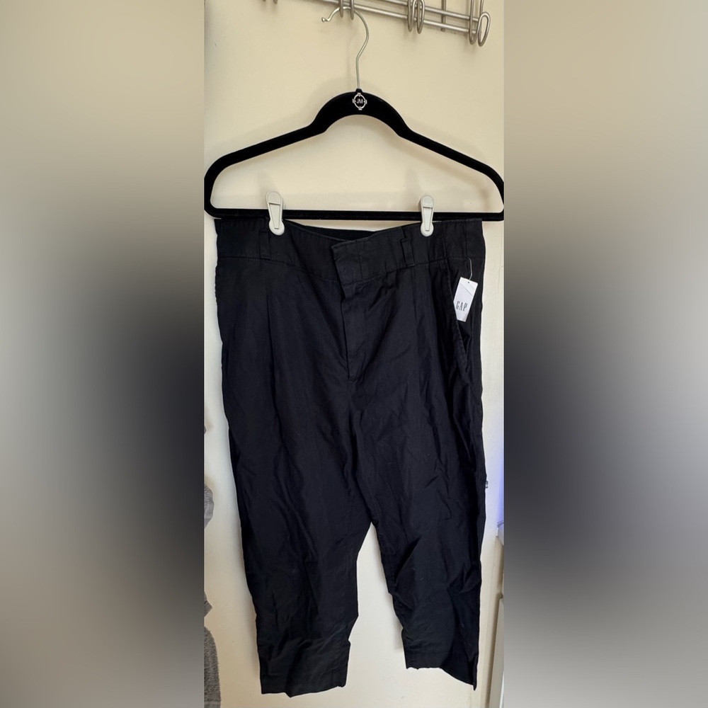 High waisted black paperbag khaki